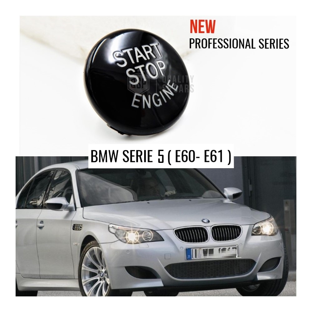 LLAVE BOTÓN DE ENCENDIDO DEL MOTOR NEGRO "START STOP ENGINE" EN ABS PARA BMW SERIE 5 E60/61 , ANTICHUADO NO HUELLAS