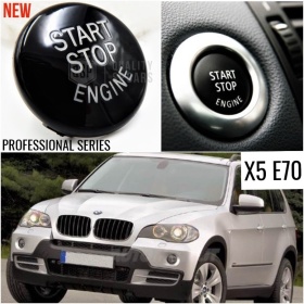LLAVE BOTÓN DE ENCENDIDO DEL MOTOR NEGRO "START STOP ENGINE" EN ABS PARA BMW SERIE X5 E70 , ANTICHUADO NO HUELLAS