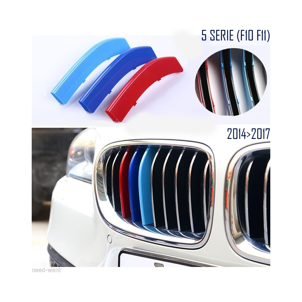 3x RIÑONES REJILLA en colores M Sport para BMW SERIE 5 F10 F11 DESDE 2014 FACELIFT en ABS 3x RIÑONES REJILLA en colores M Sport para BMW SERIE 5 F10 F11 DESDE 2014 FACELIFT en ABS