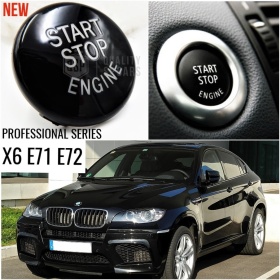 LLAVE BOTÓN DE ENCENDIDO DEL MOTOR NEGRO "START STOP ENGINE" EN ABS PARA BMW SERIE X6 E71 E72 , ANTICHUADO NO HUELLAS