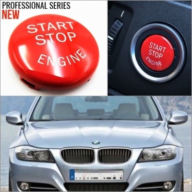 LLAVE BOTÓN DE ENCENDIDO DEL MOTOR ROJO "START STOP ENGINE" EN ABS PARA BMW SERIE 3 E90 E91 E92 E93 , ANTICHUADO NO HUELLAS