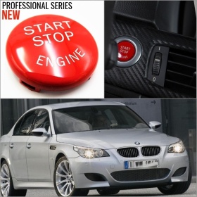 LLAVE BOTÓN DE ENCENDIDO DEL MOTOR ROJO "START STOP ENGINE" EN ABS PARA BMW SERIE 5 E60/61 , ANTICHUADO NO HUELLAS