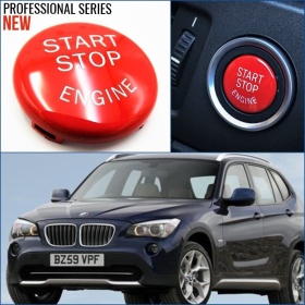 LLAVE BOTÓN DE ENCENDIDO DEL MOTOR ROJO "START STOP ENGINE" EN ABS PARA BMW SERIE X1 E84 , ANTICHUADO NO HUELLAS