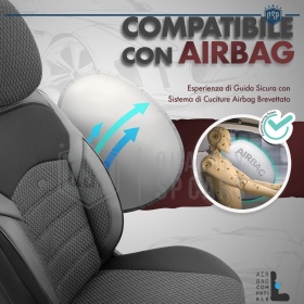 FUNDAS DE ASIENTO para Ssangyong Musso, COMPLETO Delantero + Trasero en Tejido y Cuero PU | Certificados TÜV