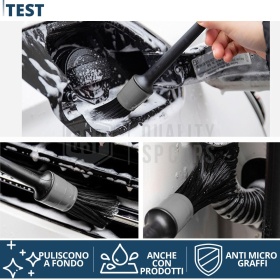 5 CEPILLOS Lavado de Coche Limpieza Exterior de Coche Profesional | Antiarañazos Antiestático en ABS