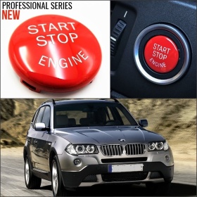 LLAVE BOTÓN DE ENCENDIDO DEL MOTOR ROJO "START STOP ENGINE" EN ABS PARA BMW SERIE X3 E83 , ANTICHUADO NO HUELLAS