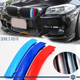 X3 Streifen Kühlergrill Abdeckung Für Bmw 5er (F10 F11) BIS 2013 PRE FACELIFT in farben M Sport