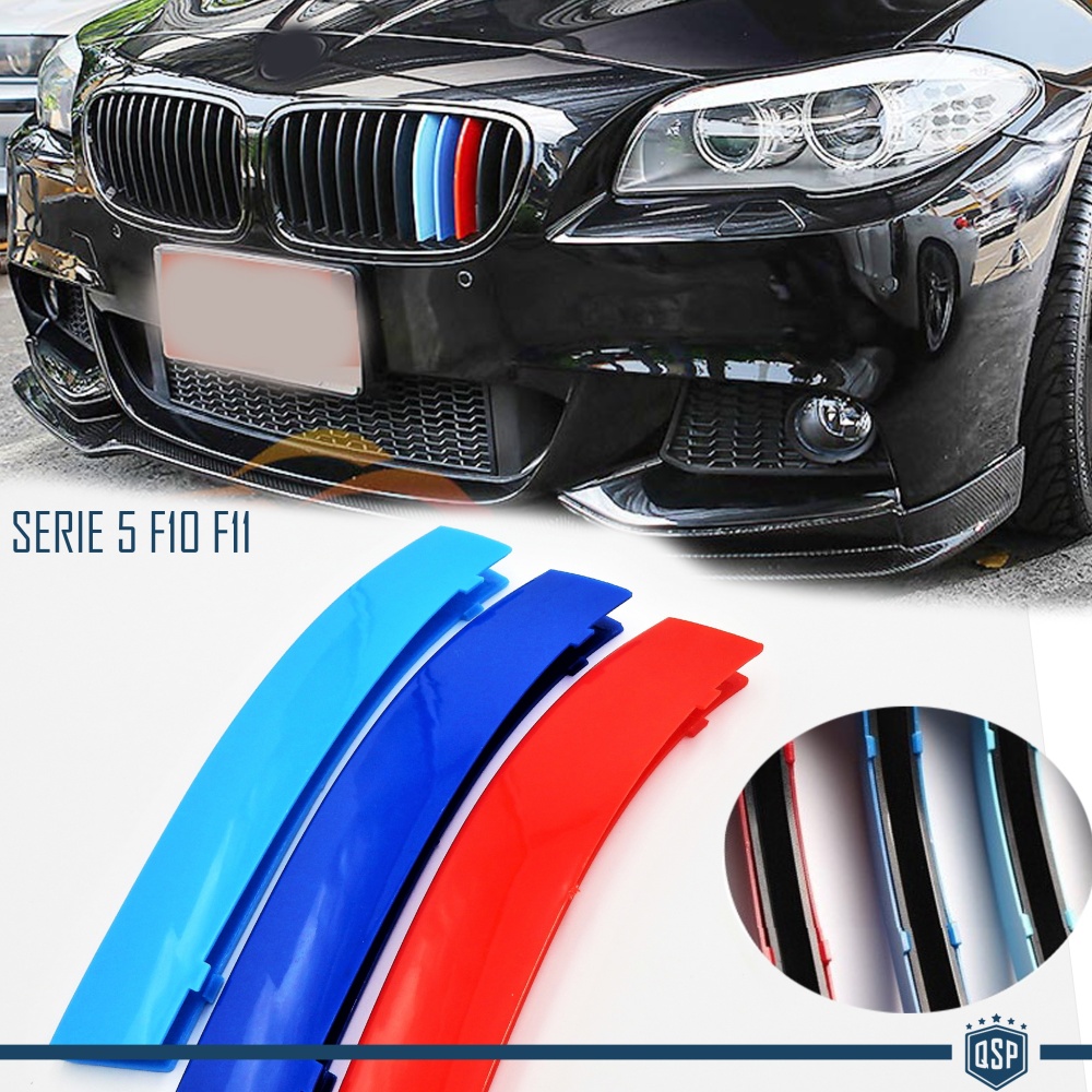 X3 Streifen Kühlergrill Abdeckung Für Bmw 5er (F10 F11) BIS 2013 PRE FACELIFT in farben M Sport