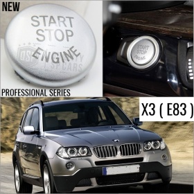 LLAVE BOTÓN DE ENCENDIDO DEL MOTOR GRIS "START STOP ENGINE" EN ABS PARA BMW SERIE X3 E83 , ANTICHUADO NO HUELLAS