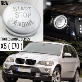 LLAVE BOTÓN DE ENCENDIDO DEL MOTOR GRIS "START STOP ENGINE" EN ABS PARA BMW SERIE X5 E70 , ANTICHUADO NO HUELLAS