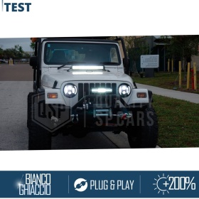 2 FARI LED 7'' Per JEEP WRANGLER TJ 6500K Bianco Puro | Angel Eyes DRL, Posizione, Frecce, Anabb, Abba
