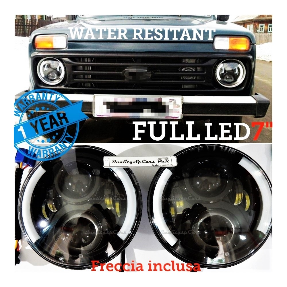 X2 Full LED 7" Inches Headlights 6500K for LADA NIVA HEADLIGHT Parking Lights - Low Beam - High Beam - Angel Eyes - Turn Light X2 Full LED 7" Inches Headlights 6500K for LADA NIVA HEADLIGHT Parking Lights - Low Beam - High Beam - Angel Eyes - Turn Light