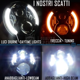 X2 Faros Delanteros LED 7" Pulgadas, 6500K para MAZDA MX-5 1 (NA) Luces de Estacionamiento - Luces de Cruce - Luces de Carretera - Angel Eyes - Intermitente