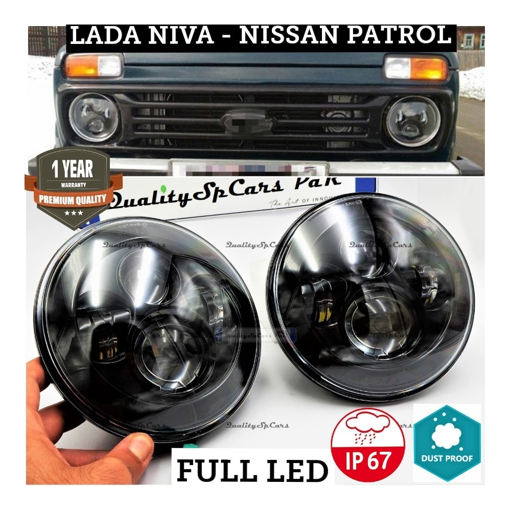 X2 Faros Delanteros LED 7" Pulgadas, 6500K para LADA NIVA Luces de Estacionamiento - Luces de Cruce - Luces de Carretera X2 Faros Delanteros LED 7" Pulgadas, 6500K para LADA NIVA Luces de Estacionamiento - Luces de Cruce - Luces de Carretera