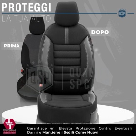 FUNDAS DE ASIENTO para Suzuki Swift en CUERO PU y Tejido | COMPLETO Delantero + Trasero | Certificados TÜV
