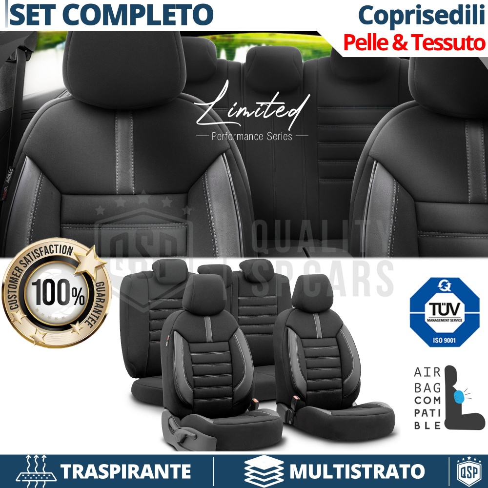 FUNDAS DE ASIENTO para Ssangyong Rexton en CUERO PU y Tejido | COMPLETO Delantero + Trasero | Certificados TÜV
