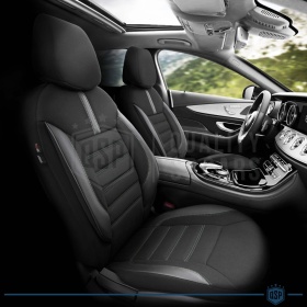FUNDAS DE ASIENTO para Ssangyong Rexton en CUERO PU y Tejido | COMPLETO Delantero + Trasero | Certificados TÜV
