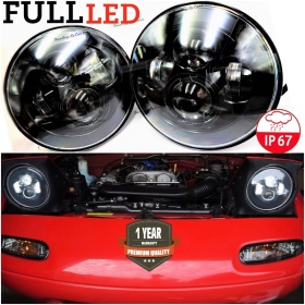 X2 Faros Delanteros LED 7" Pulgadas, 6500K para MAZDA MX-5 1 (NA) Luces de Estacionamiento - Luces de Cruce - Luces de Carretera