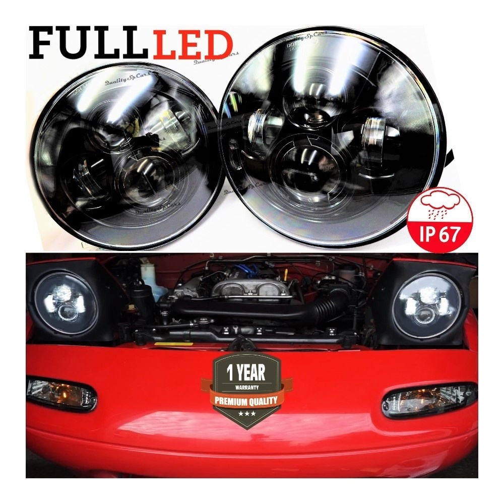 X2 Faros Delanteros LED 7" Pulgadas, 6500K para MAZDA MX-5 1 (NA) Luces de Estacionamiento - Luces de Cruce - Luces de Carretera X2 Faros Delanteros LED 7" Pulgadas, 6500K para MAZDA MX-5 1 (NA) Luces de Estacionamiento - Luces de Cruce - Luces de Carretera
