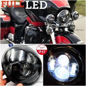 X1 Faro Delanteros LED 7" Pulgadas, 6500K para HARLEY DAVINDSON BOBBER SPORTSER DYNA Luces de Estacionamiento - Luces de Cruce - Luces de Carretera