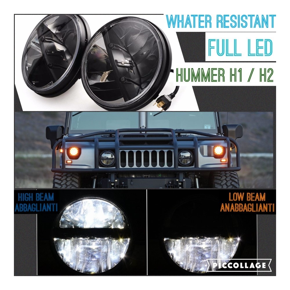 X2 Faros Delanteros LED 7" Pulgadas, 6500K para HUMMER H1 H2 Luces de Estacionamiento - Luces de Cruce - Luces de Carretera X2 Faros Delanteros LED 7" Pulgadas, 6500K para HUMMER H1 H2 Luces de Estacionamiento - Luces de Cruce - Luces de Carretera