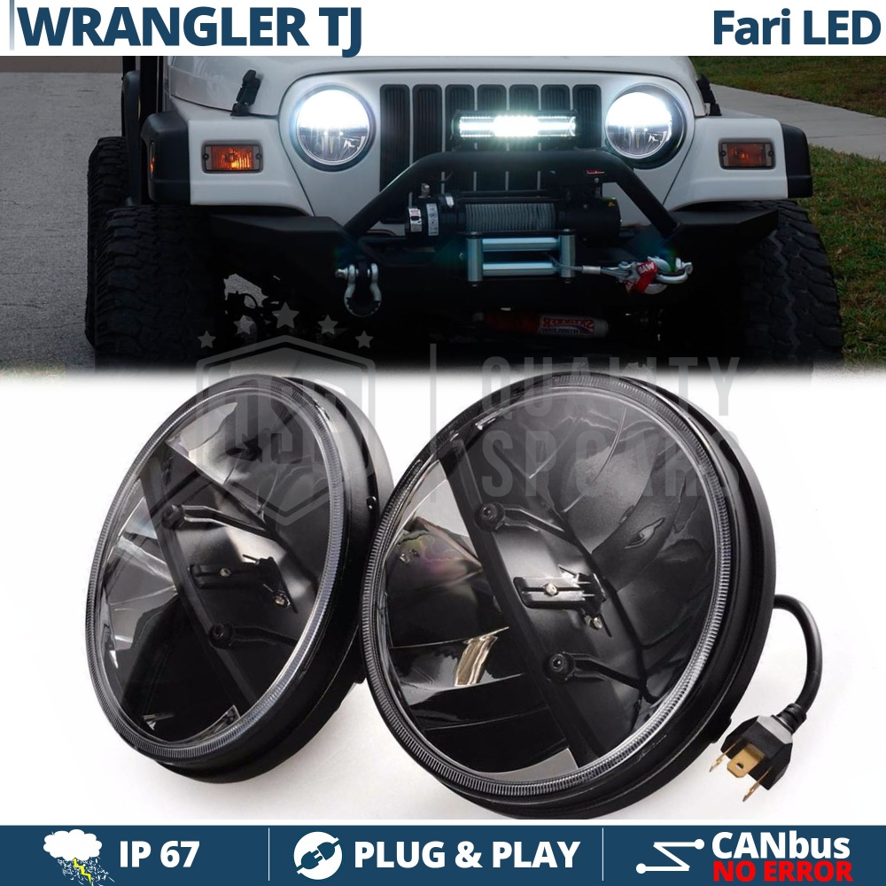 2 Faros Delanteros LED 7" para JEEP WRANGLER TJ 6500K | Luces de Cruce + Carretera 2 Faros Delanteros LED 7" para JEEP WRANGLER TJ 6500K | Luces de Cruce + Carretera