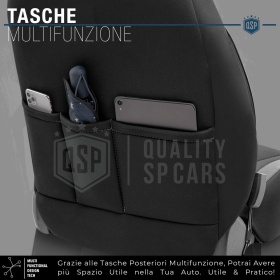 FUNDAS DE ASIENTO para Ssangyong Musso en CUERO PU y Tejido | COMPLETO Delantero + Trasero | Certificados TÜV