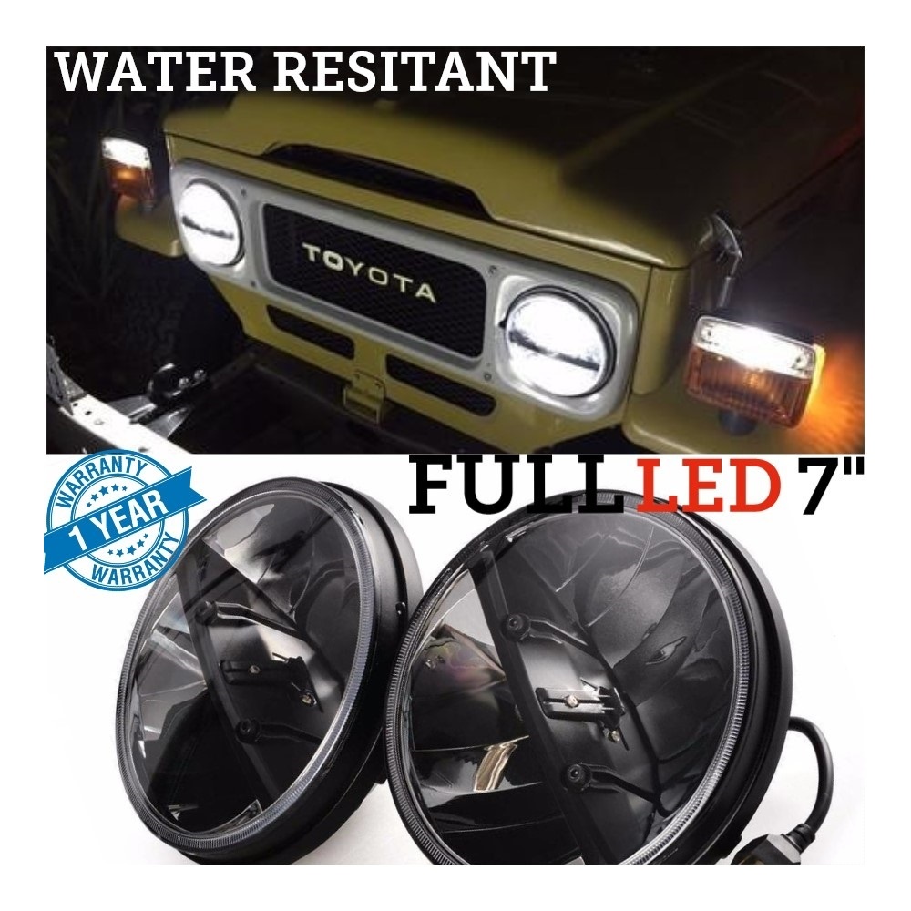 X2 Faros Delanteros LED 7" Pulgadas, 6500K para LAND CRUISER BJ, FJ, Luces de Estacionamiento - Luces de Cruce - Luces de Carretera X2 Faros Delanteros LED 7" Pulgadas, 6500K para LAND CRUISER BJ, FJ, Luces de Estacionamiento - Luces de Cruce - Luces de Carretera