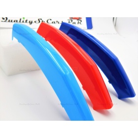 3x Grille COVER STRIPES in Colors M Sport for BMW X6 E71 Facelift 2012-2014 in Rigid ABS