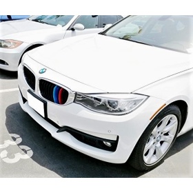 3x Grille COVER STRIPES in Colors M Sport for BMW 3 Series GT F34 with 11 vertical grills