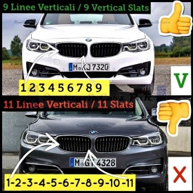 X3 Streifen Kühlergrill Abdeckung Für Bmw 3er GT (F34) Mit 9 Vertikale BAnder in FArben M Sport