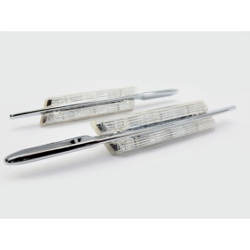 X2 Intermitentes de LED Para BMW Serie 1 E82 E81 E87 E88, 100% CANBUS Plug & Play Lente BLANCA Raya CROMADA