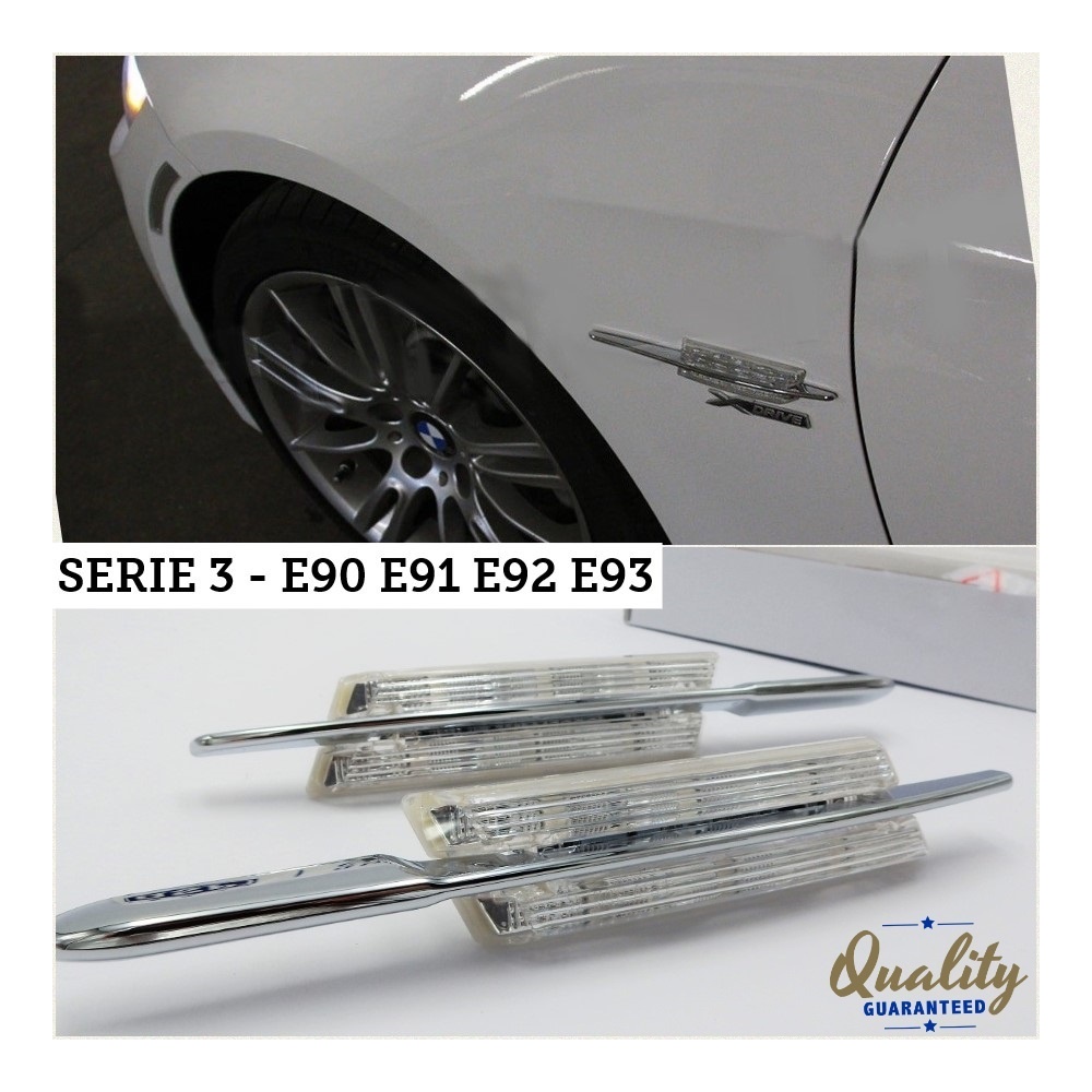 X2 Intermitentes de LED Para BMW Serie 3 E90 E91 E92 E93, 100% CANBUS Plug & Play Lente BLANCA Raya CROMADA X2 Intermitentes de LED Para BMW Serie 3 E90 E91 E92 E93, 100% CANBUS Plug & Play Lente BLANCA Raya CROMADA