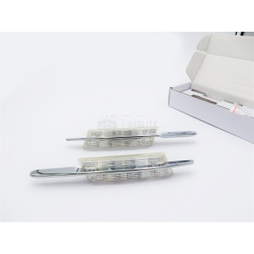 X2 Intermitentes de LED Para BMW Serie 3 E90 E91 E92 E93, 100% CANBUS Plug & Play Lente BLANCA Raya CROMADA