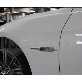 X2 Intermitentes de LED Para BMW Serie 3 E90 E91 E92 E93, 100% CANBUS Plug & Play Lente BLANCA Raya CROMADA