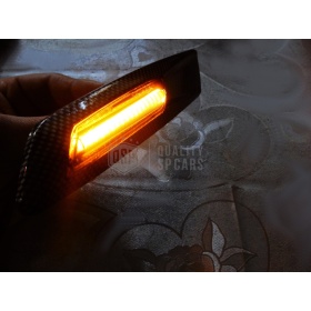 2 Blinkern-LED für BMW 3er E90 E91 E92 E93, 100% CANBUS ABS-Gehäuse Kohlenstoff + Rauchglas Weiß