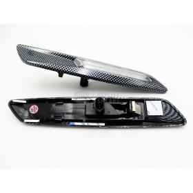 2 Blinkern-LED für BMW 3er E90 E91 E92 E93, 100% CANBUS ABS-Gehäuse Kohlenstoff + Rauchglas Weiß