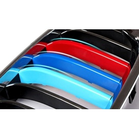 3x Grille COVER STRIPES in Colors M Sport for BMW 5 GT Series (F07) with 9 vertical grills