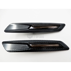 2 Intemitentes LED para BMW Serie 5 E60 E61 100% CANBUS Sin Errores Estructura en ABS Carbon + Lente Negra