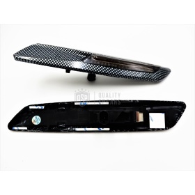 2 Intemitentes LED para BMW Serie 5 E60 E61 100% CANBUS Sin Errores Estructura en ABS Carbon + Lente Negra