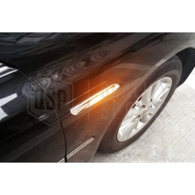 2 Intemitentes 18 LED SMD para BMW Serie 1 E82 E81 E87 E88 100% CANBUS Sin Errores Estructura en ABS Cromada + Lente Negra Certificacion E9
