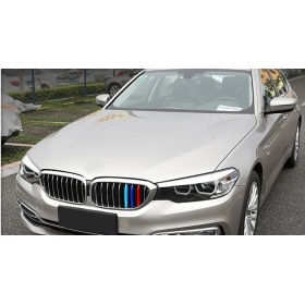 3x Rigid ABS Grille COVER for BMW 5 SERIES (G30 G31) STRIPES in M Sport Colours