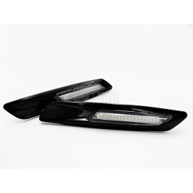 2 Blinkern-LED für BMW 3er E90 E91 E92 E93 100% CANBUS ABS-Gehäuse schwarz + Rauchglas Weiß