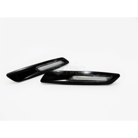 2 Blinkern-LED für BMW 3er E90 E91 E92 E93 100% CANBUS ABS-Gehäuse schwarz + Rauchglas Weiß