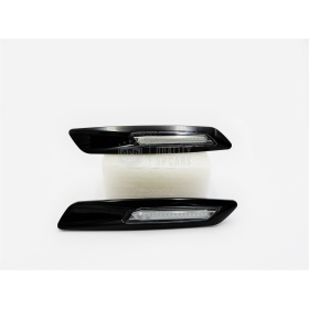 2 Blinkern-LED für BMW 3er E90 E91 E92 E93 100% CANBUS ABS-Gehäuse schwarz + Rauchglas Weiß