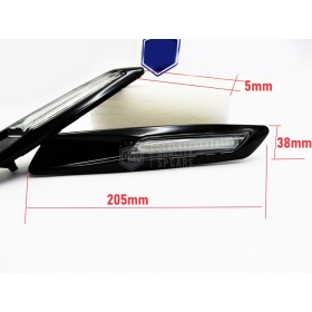 2 Blinkern-LED für BMW 3er E90 E91 E92 E93 100% CANBUS ABS-Gehäuse schwarz + Rauchglas Weiß