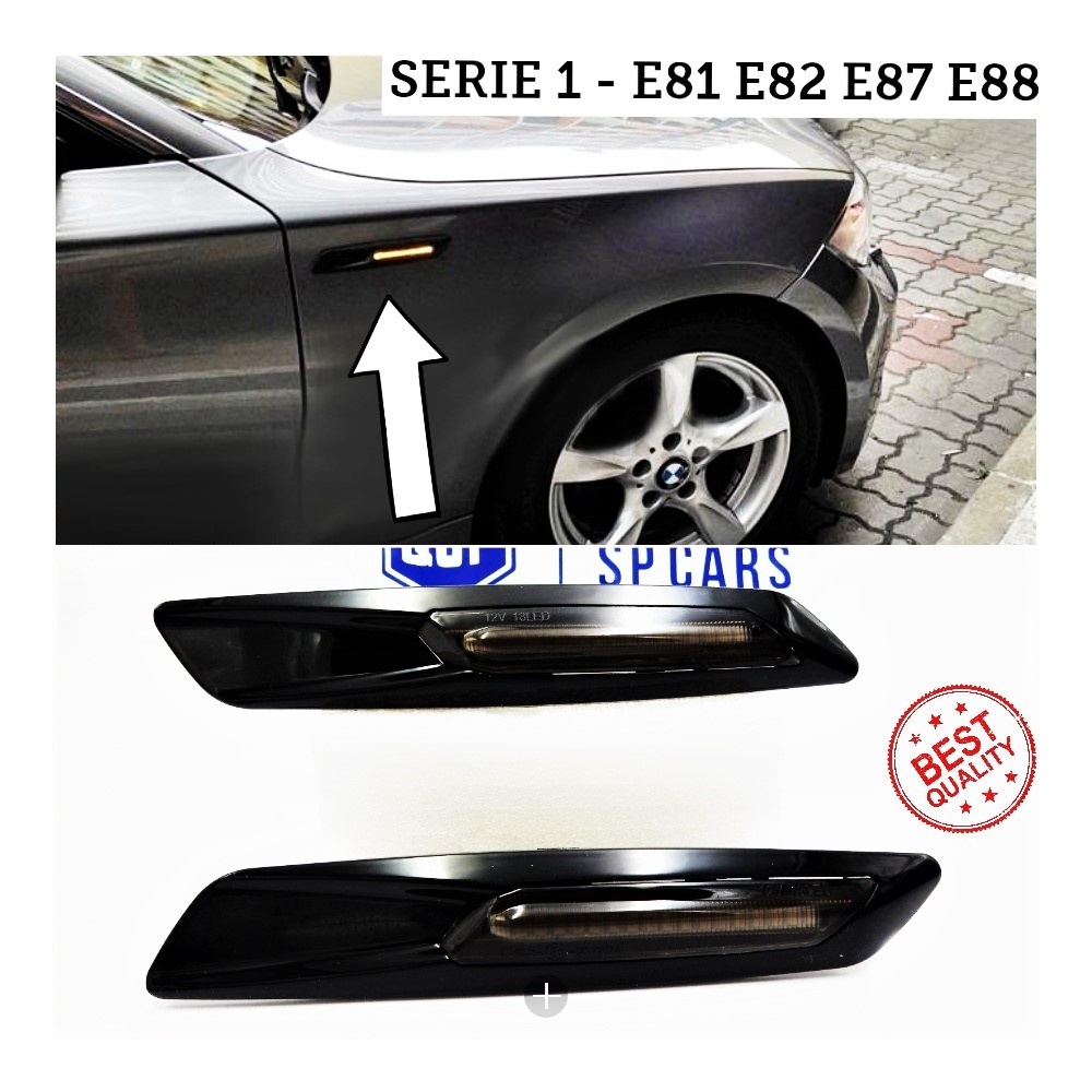 2 Intemitentes LED para BMW Serie 1 E82 E81 E87 E88 100% CANBUS Sin Errores Estructura en ABS Negra + Lente Negra 2 Intemitentes LED para BMW Serie 1 E82 E81 E87 E88 100% CANBUS Sin Errores Estructura en ABS Negra + Lente Negra