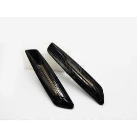 2 Intemitentes LED para BMW Serie 1 E82 E81 E87 E88 100% CANBUS Sin Errores Estructura en ABS Negra + Lente Negra
