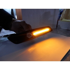 2 Intemitentes LED para BMW Serie 5 E60 E61 100% CANBUS Sin Errores Estructura en ABS Negra + Lente Negra