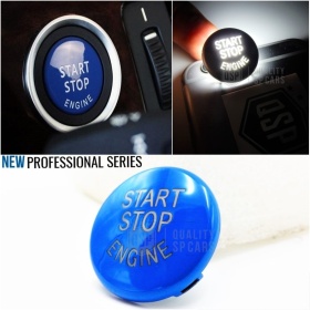 KEY ENGINE IGNITION BLUE BUTTON "START STOP ENGINE" IN ABS FOR BMW VERSIONS E, Anti-Scratches NO FOOTPRINT